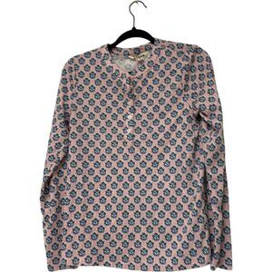 Boden Womens Pyjama Top PJs UK 10 US 6 Pink Floral Jersey Long Sleeve N0025 NWT